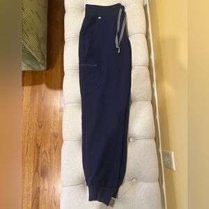 Figs Scrubs Women's Navy Joggers with Gray Accents